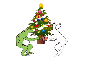 クリスマス兎蛙